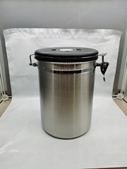 ステンレス製通気性プラスチックジャー、密封ジャー、2.8Lコーヒージャー、大容量、排気バルブ付き、保管用通気性コーヒージャー
