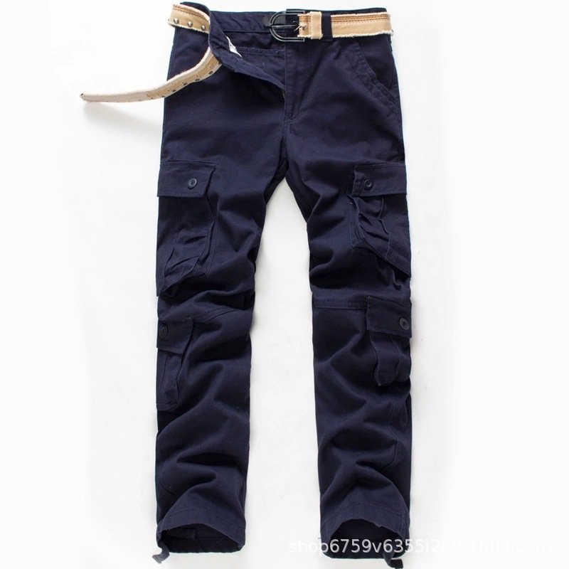 Multi-Bolsillo overoles pantalones casuales de los hombres al aire libre resistente al desgaste táctico más tamaño suelto recto 8-Bag pantalones de comercio exterior