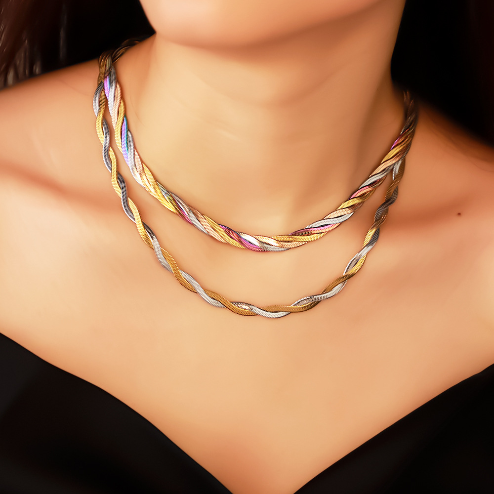 6g Weight Bracelets, Necklace Classification 1 Piece Quantity Daily Occasion Stainless Steel Material Geometric Pattern Unisex Gender Plating Design IG Style Style Stainless Steel IG Style Geometric Plating Bracelets Necklace 3