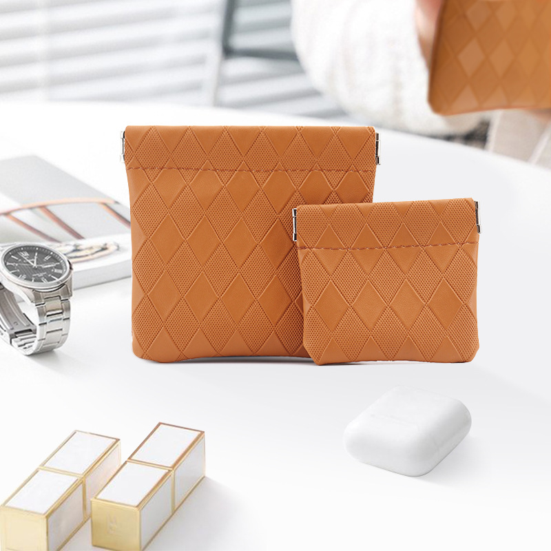 Bolsa de almacenamiento de metralla a cuadros, bolsa de maquillaje impermeable para lápices labiales, bolsa portátil para guardar tarjetas.