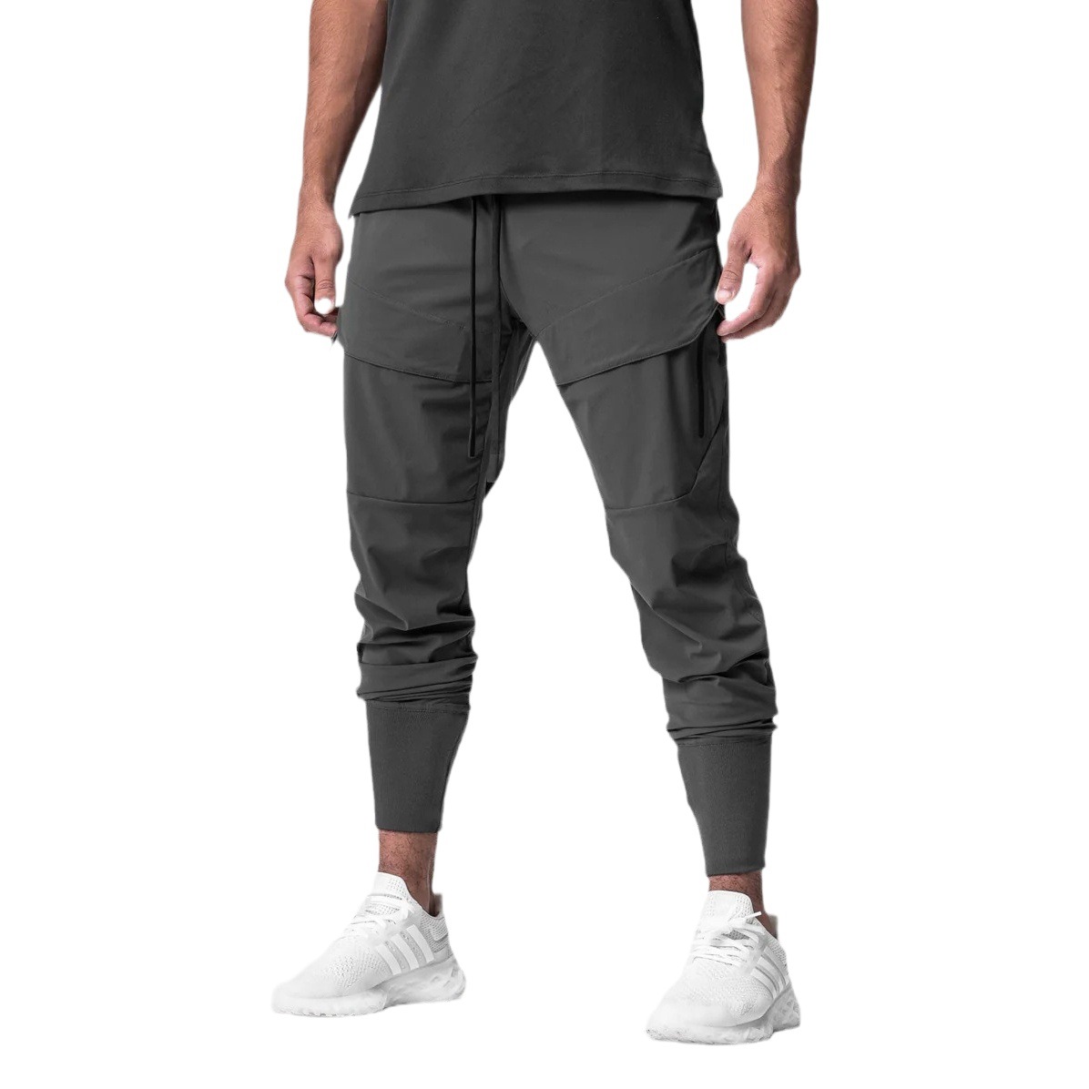 Transfronteriza europea y americana primavera y otoño Pantalones de fitness para hombres Pantalones deportivos Pantalones de cordón de versión ligera para hombres Pantalones deportivos casuales pantalones para correr
