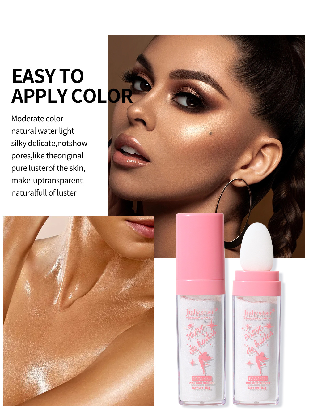 Cross-border Fairy Highlighter Pat Powder Set: Natural, three-dimensional, brightening face, contouring body, Highlighter powder, Highlighter stick undefined