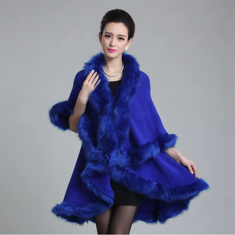 Внешняя торговля осень и зима новая европейская и американская имитация лисьего мехового пальто женский плащ вязаный свитер имитация мехового шали оптом