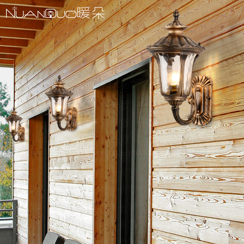 lámparas de pared al aire libre pasillo balcón pasillo retro lámpara de pared europea impermeable villa al aire libre iluminación de patio