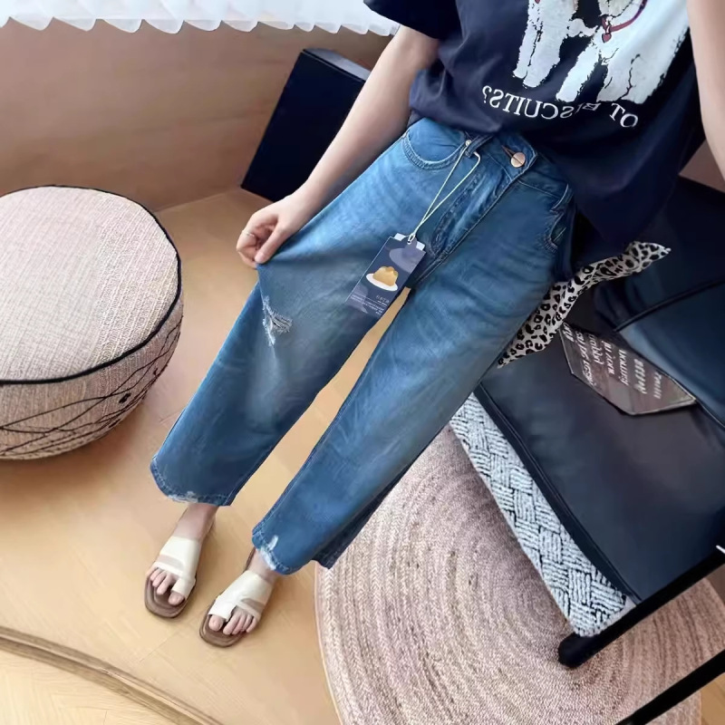 Shop-Favorite Pudding Denim! Summer Thin Lyocell Soft Wide-Leg Pants for Women, Ripped Cool Tencel Cropped Straight-Leg Pants Shop-Favorite Pudding Denim! Summer Thin Lyocell Soft Wide-Leg Pants for Women, Ripped Cool Tencel Cropped Straight-Leg Pants