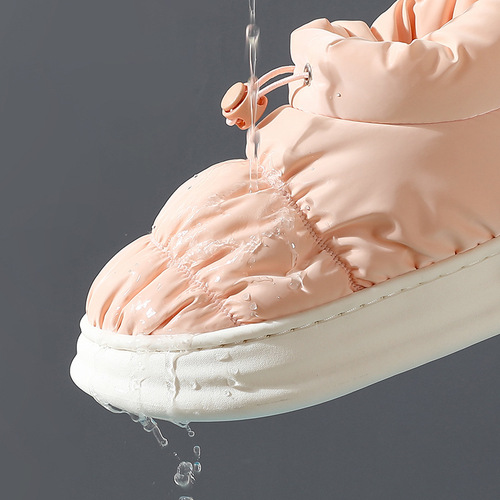 New cotton slippers for women down cloth for home use indoor thick sole anti-slip couple men's waterproof cotton shoes wholesale