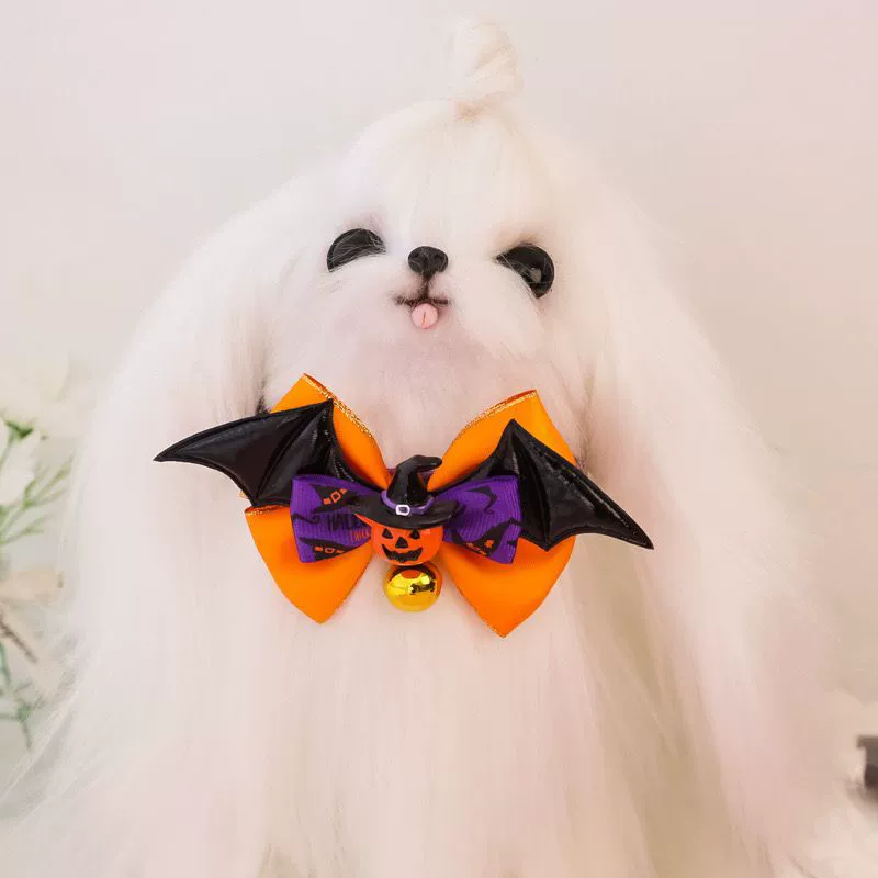 Новые домашние животные Хэллоуин галстуки ошейник кошка собака колокольчик Регулируемый призрак фестиваль летучая мышь лук аксессуары