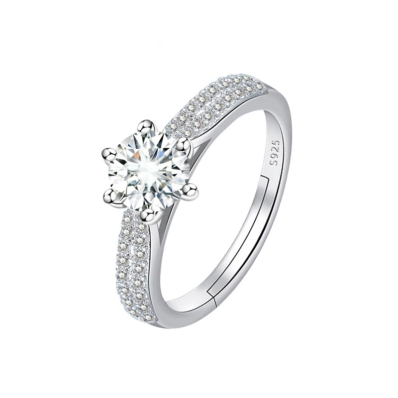 Adjustable wedding ring, 1‑carat style, light‑luxury design, multiple motif options