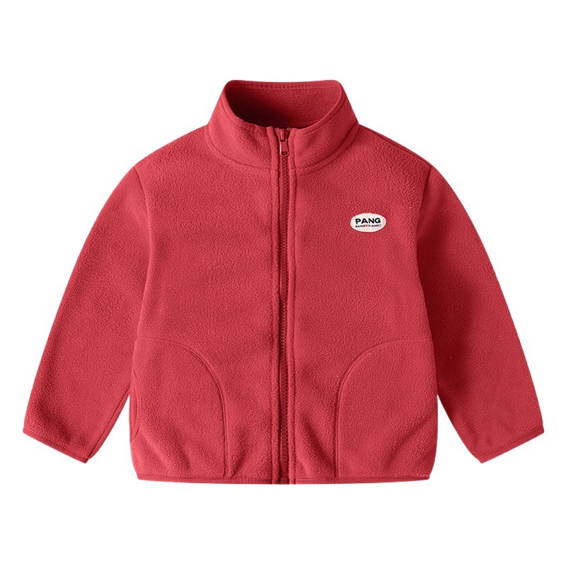 Niños y Niñas chaqueta polar nueva primavera y otoño invierno fleece chaqueta superior del collar del soporte caliente