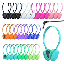 源头工厂跨境头戴式有线耳机儿童马卡龙多色耳麦学习手机电脑