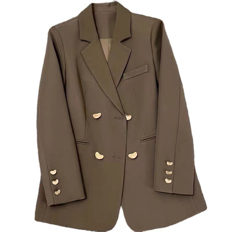 455g Weight Blazer Outerwear Type Long Sleeve Sleeve Length Single Breasted Placket Type Polyester Fabric Type Coat Tops Type 1 Piece Quantity Daily Occasion Turndown Neckline Loose Fit Type Solid Color Pattern Spring, Autumn Season Women's Gender Elegant Style Women's Coat Long Sleeve Blazers Elegant Solid Color 6
