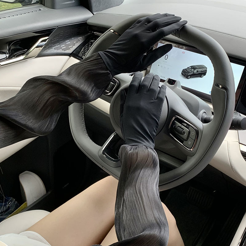 Mangas de hielo, mangas de seda de hielo, estilo fino de verano para mujer, guantes de brazo de ciclismo al aire libre, mangas de hielo integradas, mangas de protección solar