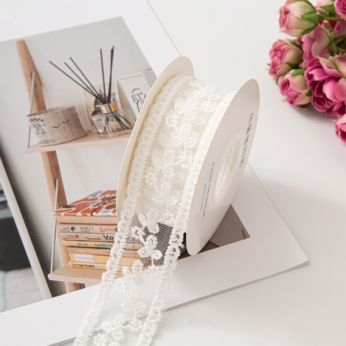 透明レースウェビングメッシュ刺繍ミルクシルク DIY リボンヘアアクセサリー花包装衣類アクセサリー