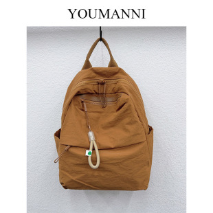 YOUMANNI French Style Men's Women's Casual Commuter Business Zipper free size Backpack Nylon Backpack Women's