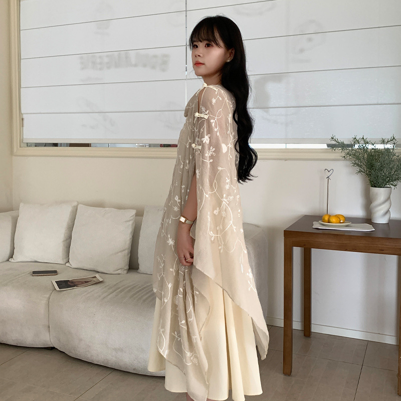 Bufanda de seda bordada, ambiente coreano, color sólido, todo fósforo, pañuelo en la cabeza, bufanda de cuello multiusos, hebilla de placa de protección solar, chal exterior