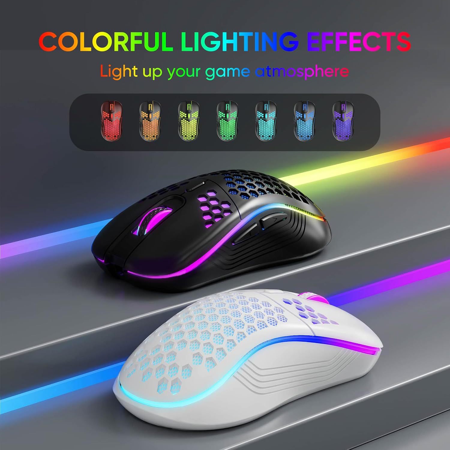 M7 Hollow Wireless Mouse Lightweight Office Gaming Backlit Computer Mouse 7200dpi Source Factory Cross Border_voghion.com