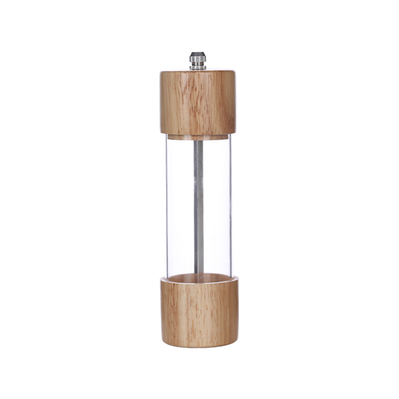 Molinillo acrílico Molinillo de pimienta de madera sólida Molinillo de goma Molinillo de pimienta de madera Molinillo de sal Molinillo multipropósito Molinillo botella de condimento Herramientas de cocina