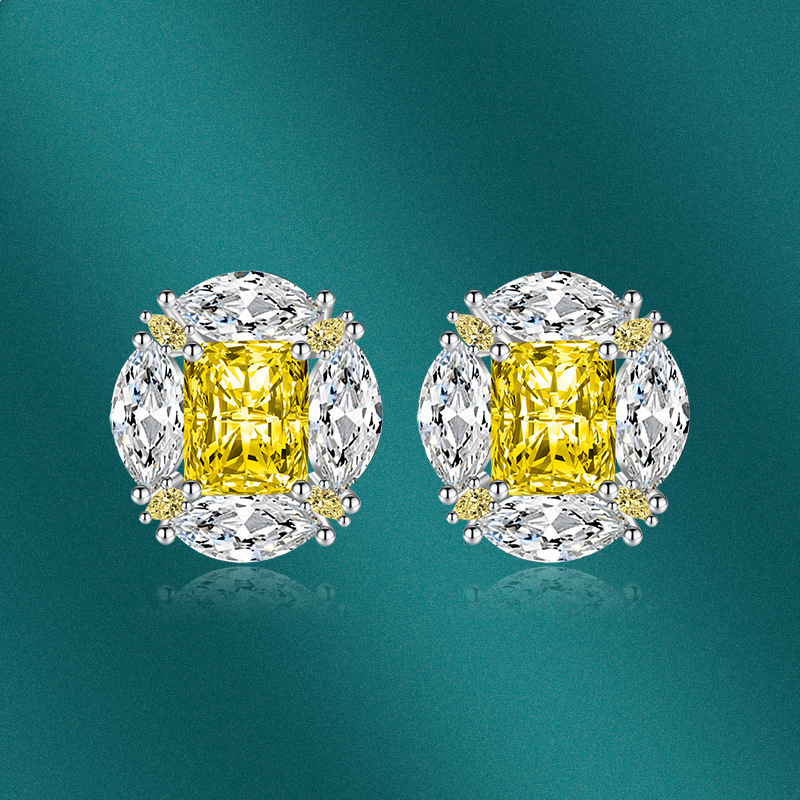 Fashion Water Droplets Copper Inlay Zircon Ear Studs 1 Pair