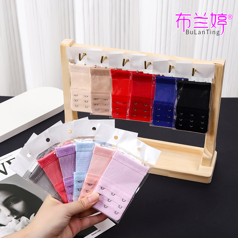 Amazon cross-border elastic three-row three-button bra extension buckle independently packaged extension buckle underwear back buckle