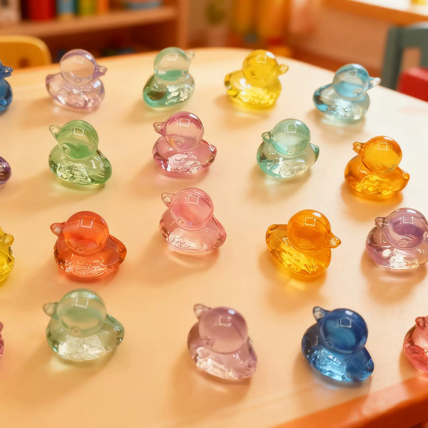 卡通水晶迷你小鸭鸭 亚克力儿童玩具鸭摆件家居装饰玩具珠配件