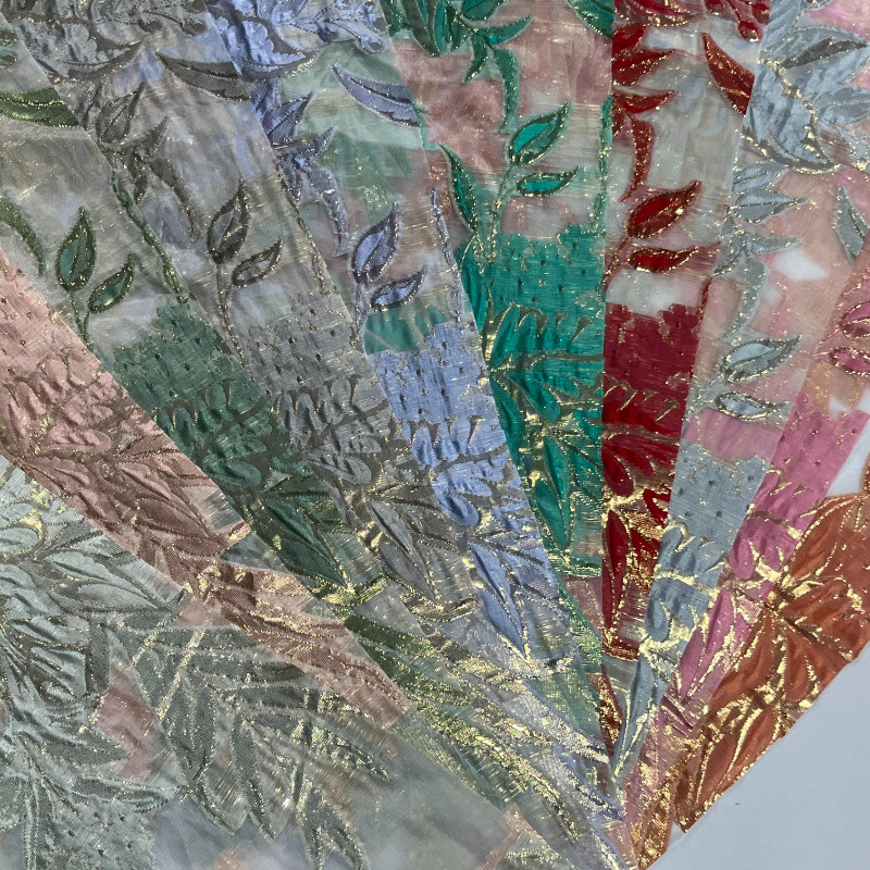 25 nuevo tejido de ergena poliéster completo después de la artesanía de ergena jacquard vestido de moda tela de mujer