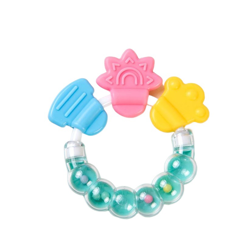 Comercio exterior Venta caliente bebé campana teether palo bebé sonajero teether silicona teether calmante juguete teether
