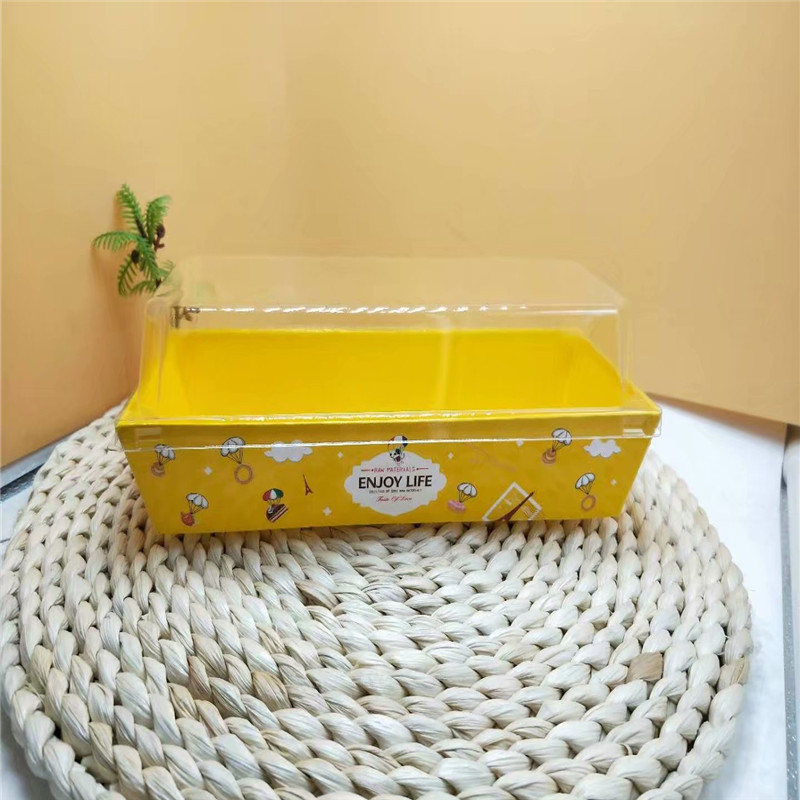 长方形透明防油天地盖盒三明治礼盒纸塑盒一次性蛋糕盒烘焙甜点