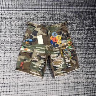 European and American Cross-Border Spring and Summer High Street Embroidered Gallerydept Jeans Trendy Street Fashion Ripped Shorts