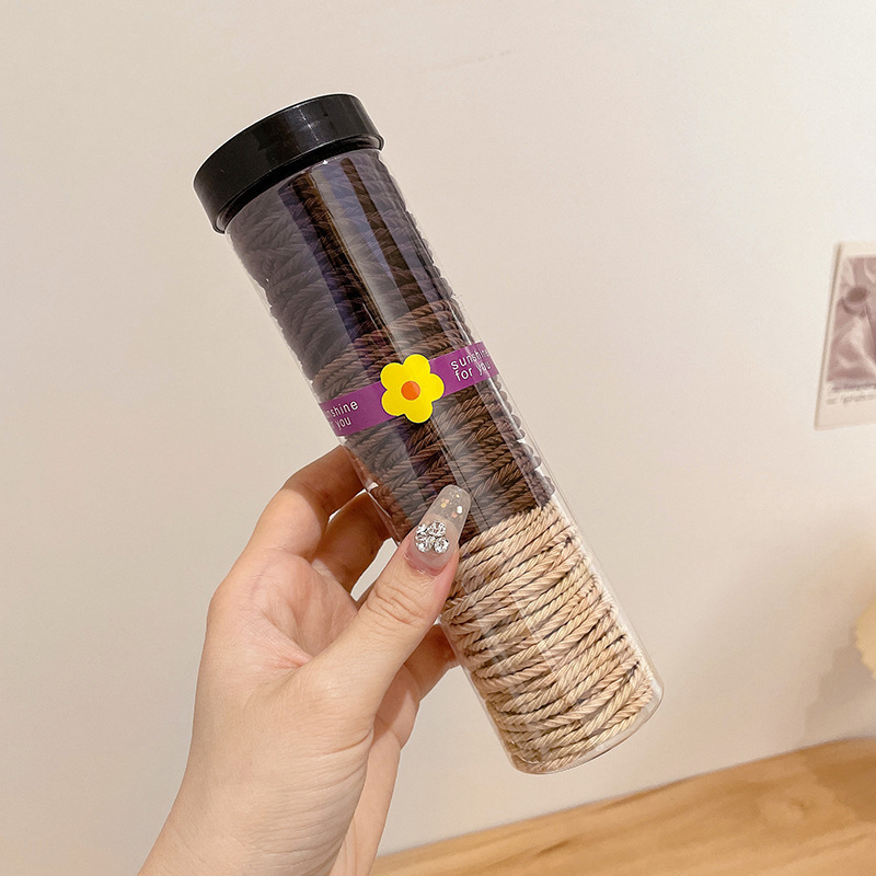 Otoño e invierno, lazo redondo para el cabello enlatado, funda de cuero para el cabello, cuerda para la cabeza, banda elástica circular de alta calidad para mujer, no daña la cuerda para el cabello