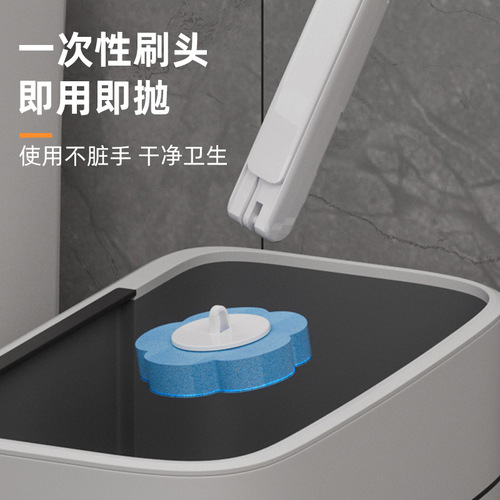 Disposable toilet brush set household bathroom wall-mounted toilet cleaning brush removable pole brush bathroom