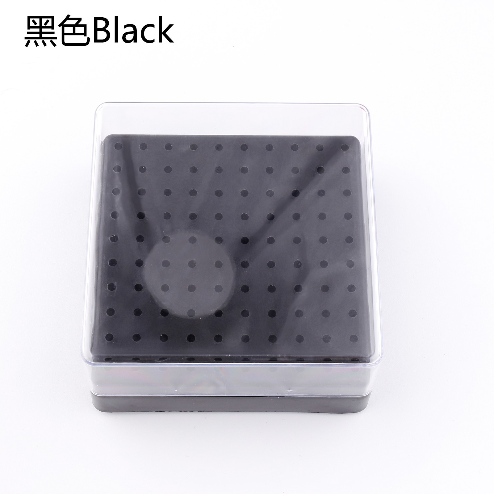 Nuevo pulizador de uñas 100 agujeros pulizador caja de almacenamiento broca caja de acabado caja de herramientas de uñas al por mayor