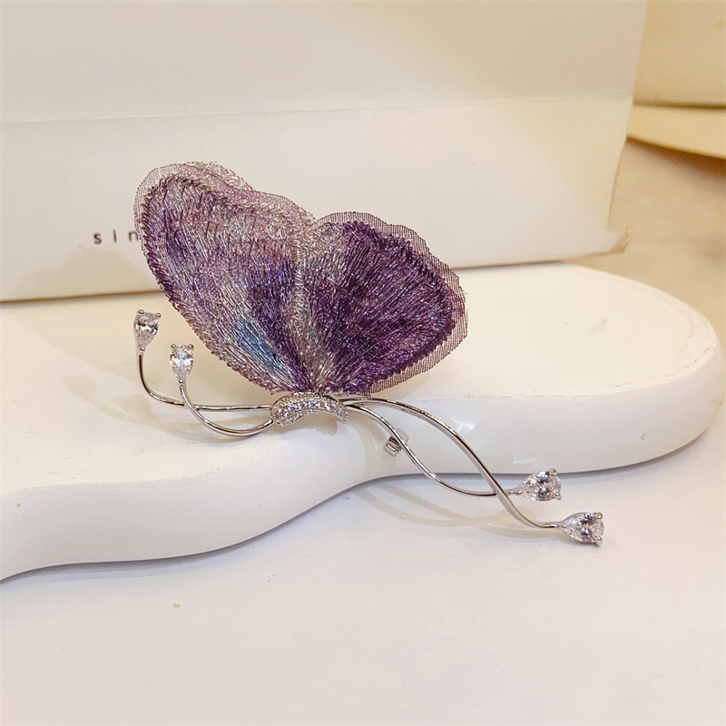 Vintage Schmetterling Brosche Für Damen In Blau Hochwertig_voghion.com
