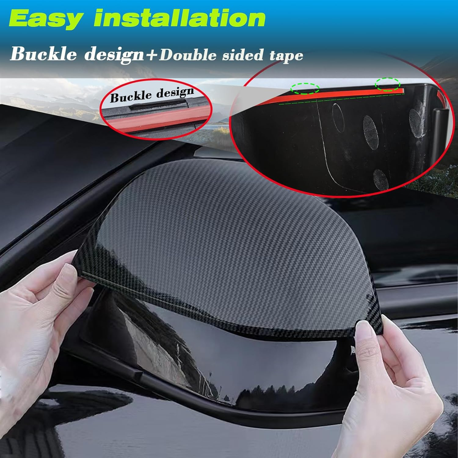 Suitable for 2019-2024 Tesla Model Y/3 rearview mirror cover modification shell carbon fiber protective cover decorative accessories