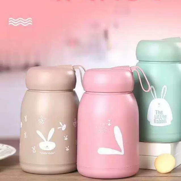 玻璃杯萌兔便携高颜值大肚杯双层可爱防烫玻璃杯女水杯双层保温杯