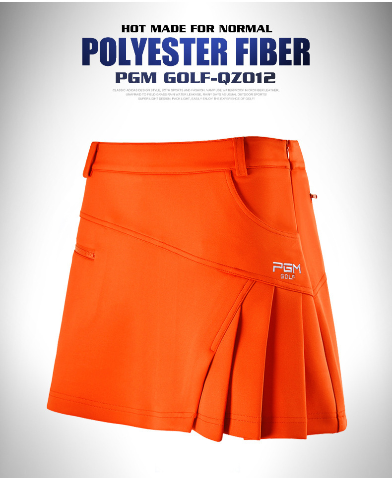 Váy golf nữ hakama dây kéo thời trang xếp ly lót an toàn — Qz012 màu cam, Qz012 màu đỏ hoa hồng, Qz012 màu trắng, QZ012 màu xanh lam chi tiết 17