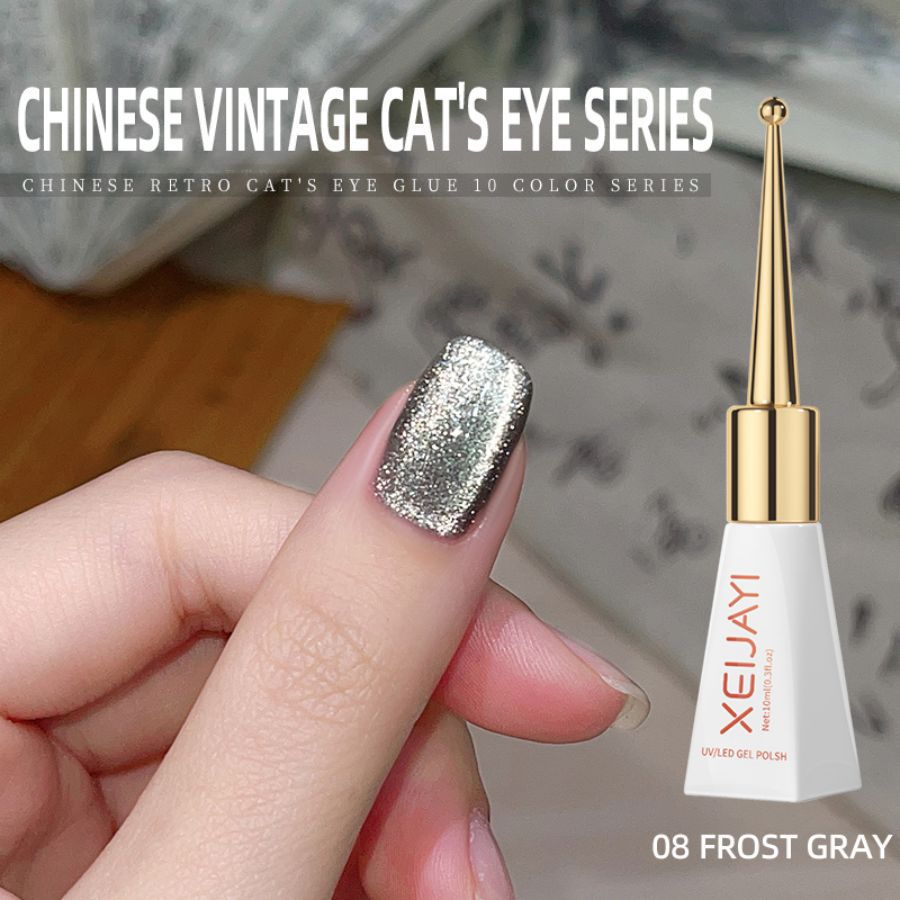 Flash chino retro ojo de gato esmalte de uñas pegamento nuevo otoño no gris ojo de gato pegamento para salón de uñas