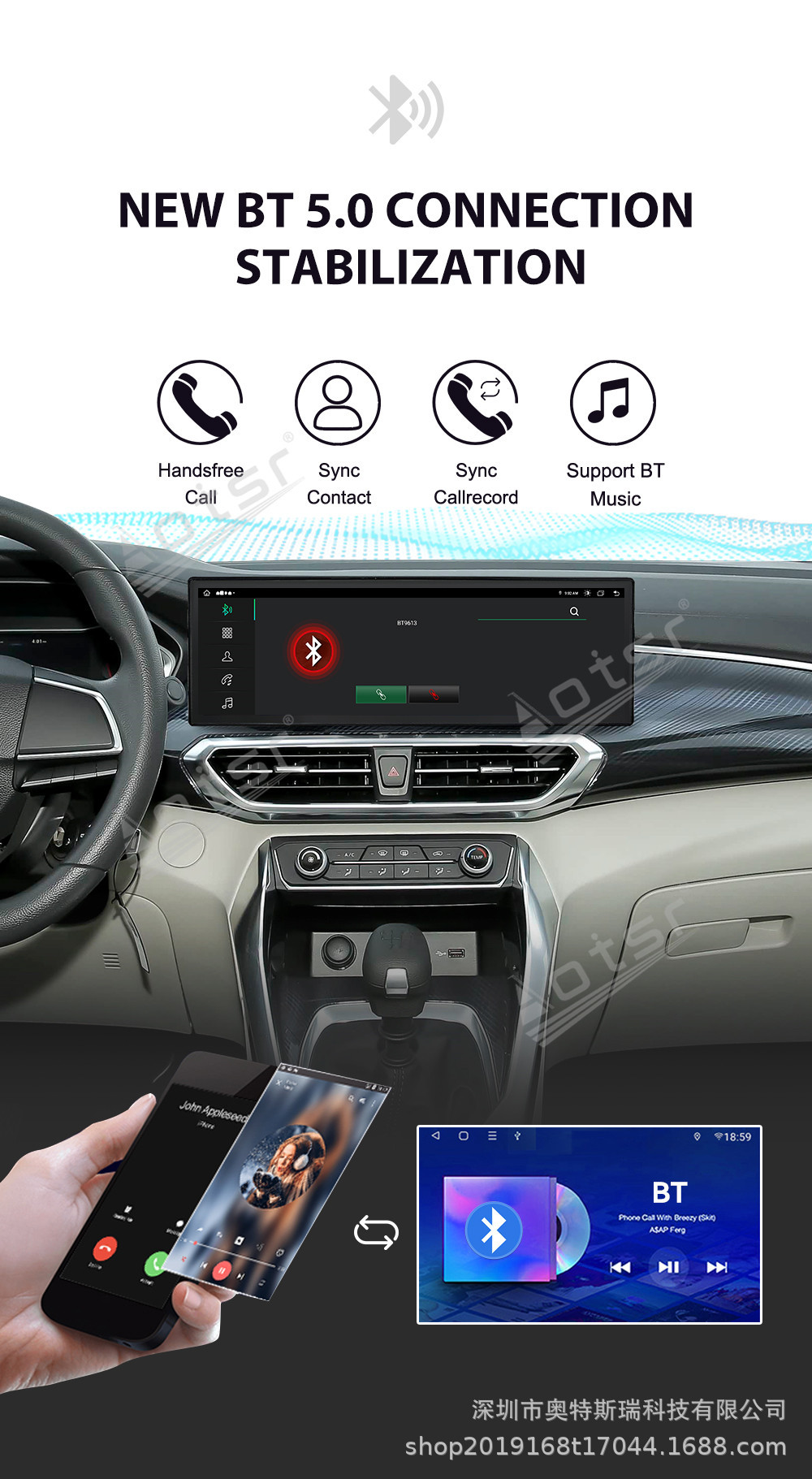 Suitable for 2022-2026 SAIC Maxus G50 models: in-car audio/video system, rear-view camera, GPS, and Android-based large-screen navigation