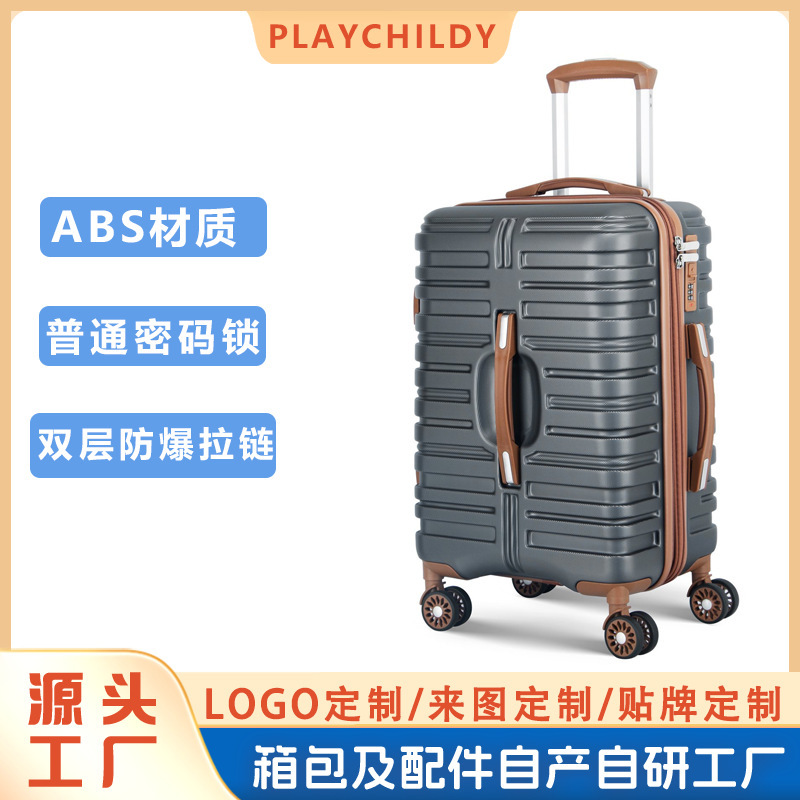 New Trendy Abs Luggage Suitcase, Fashionable and Lightweight Trolley Case with Double-Layer Explosion-Proof Zipper and Color-Blocking Design