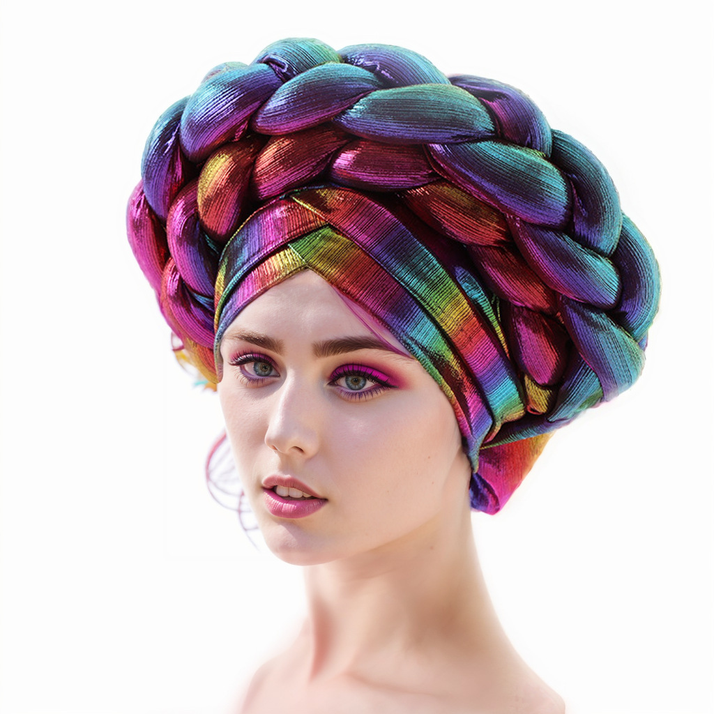 Pălărie musulmană, eșarfă pentru cap, pălărie magică musulmană, pălărie pentru femei cu frunte încrucișată, împletitură dublă_voghion.com