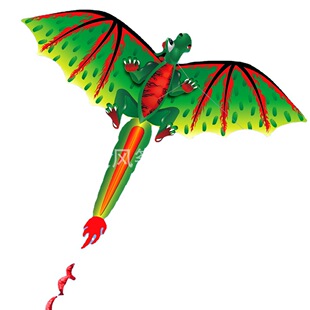 Weifang kite 3D stereo dinosaur-pterosaur kite Green dragon with tail children outdoor dragon kite