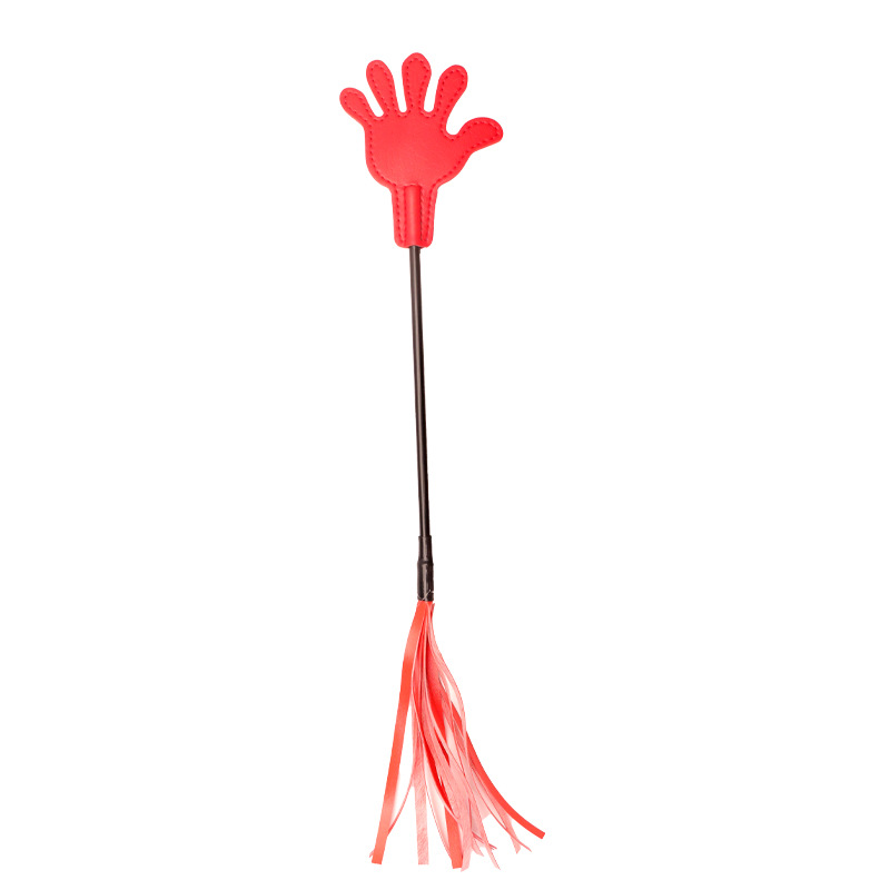Leather Tassel Hand-Held Whip, Black Leather Paddle for Adult Sensory Play — detail image 14