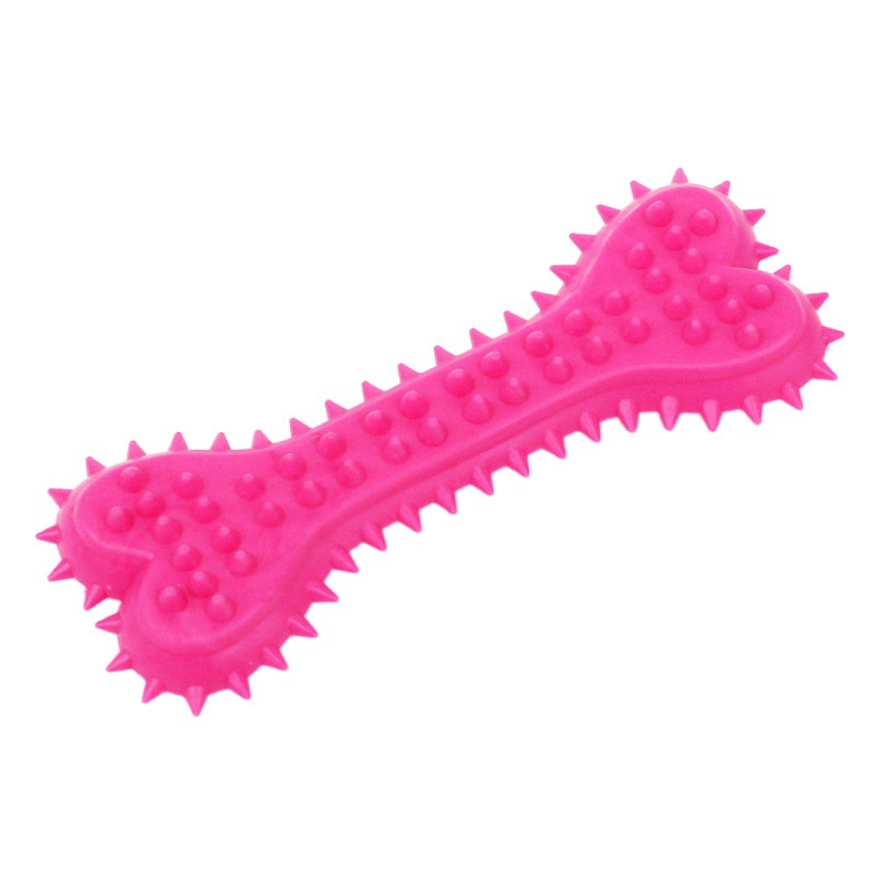 Perro de juguete de hueso de goma de juguete sólido en forma de corazón TPR púas molar juguete grande de tamaño pequeño para mascotas