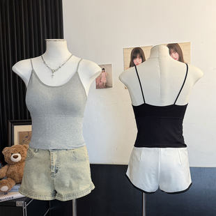 Summer top with cups, sexy tank top, short underwear as outerwear
