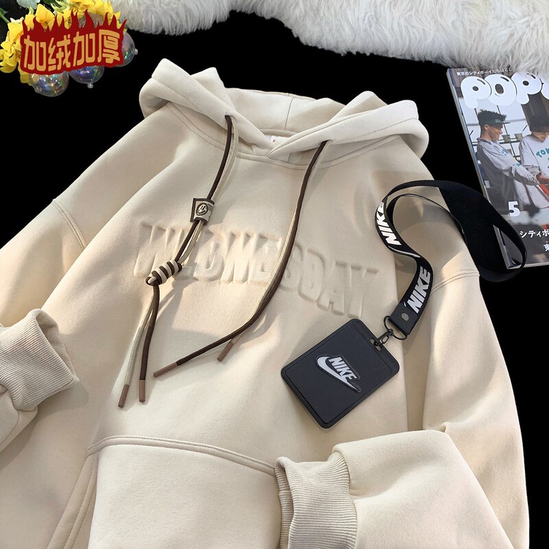 400g heavy American sweater men's 2023 autumn and winter new fashion brand hooded fleece-lined thickened high street Top Coat 400g heavy American sweater men's 2023 autumn and winter new fashion brand hooded fleece-lined thickened high street Top Coat