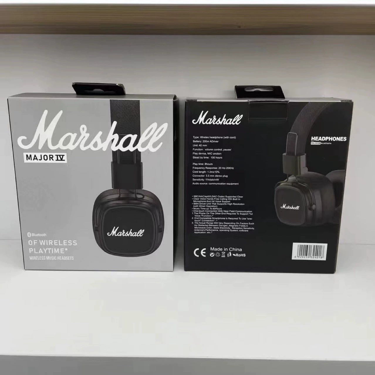 On‑ear наушники (Marshall) Major IV, Bluetooth беспроводные, складные, чёрные или коричневые