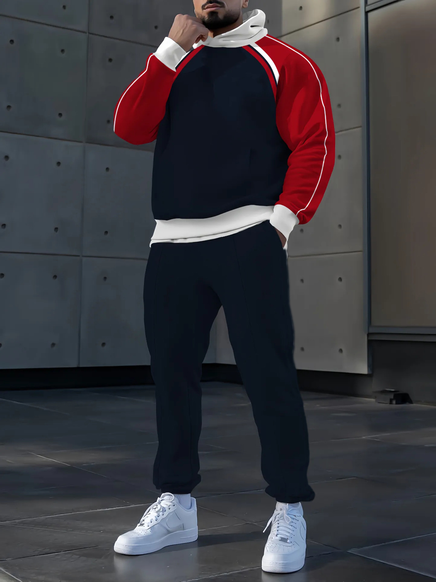 2024 estilo minimalino neutro estilo de personalidad de todo fósforo casual cómodo suéter con capucha de manga larga pantalones MC11-ML1