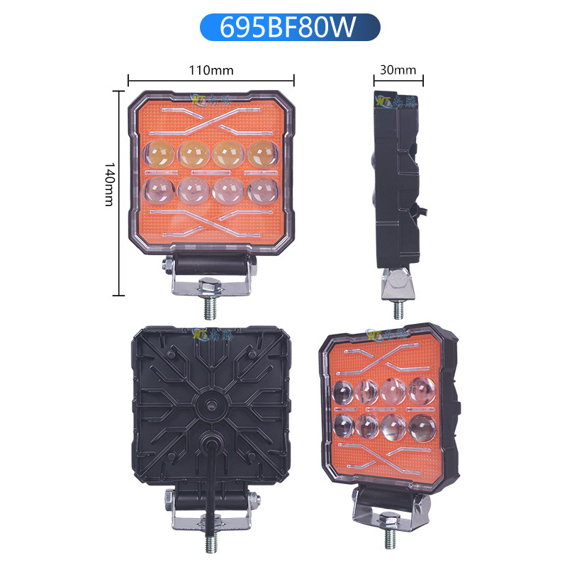 Lámpara de camión LED luces todoterreno faro de techo de alta potencia 4 pulgadas lámpara cuadrada parpadeo de pavimentación de pavimentación de la lámpara transformada image 8