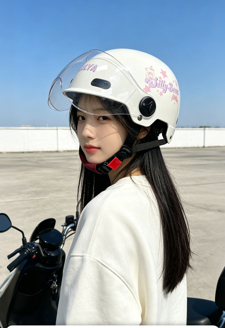 New National Standard 3C Certified Electric Motorcycle Helmet for Men and Women, Summer Sun Protection Half Helmet, All-Season Electric Scooter Safety Helmet