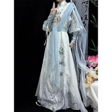 古装武侠汉服衬衫改良汉元素圆领袍夏男女款仙侠服
