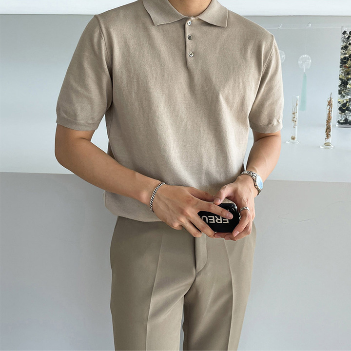 Verano delgado hombre delgado casual camisa POLO camiseta de moda manga corta estilo coreano marea comercio exterior fábrica transfronteriza al por mayor